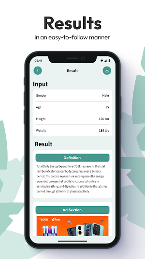 TDEE Calculator Calorie Count Screenshot 2