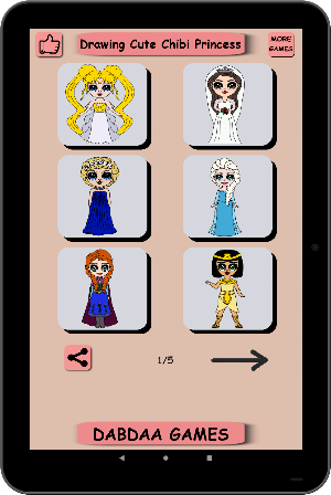 Drawing Cute Chibi Princess, Step by Step Drawing Screenshot 3