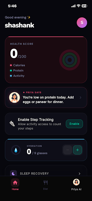 FitnessOS - AI Health Coach Screenshot 1