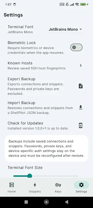 ShellPilot:SSH Client Terminal Screenshot 2