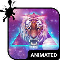 Space Tiger Animated Keyboard + Live Wallpaper