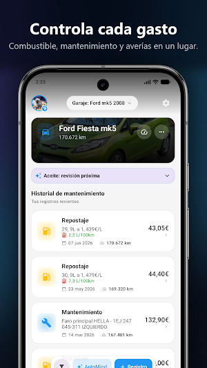 IntelliAuto: Mantenimiento Screenshot 0