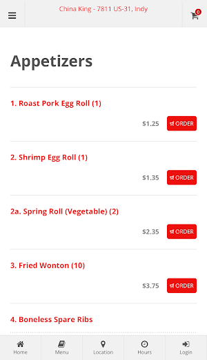 China King Indianapolis Order Screenshot 1