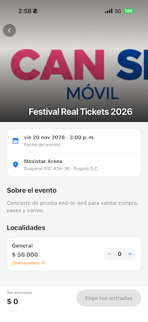 Real Tickets Screenshot 2