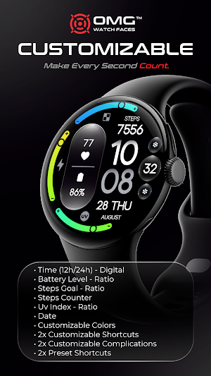 OMG 409 - Digital Watch Face Screenshot 1
