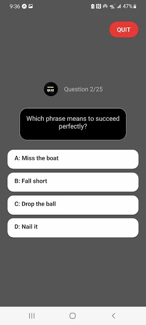 Idioms and Phrases Quiz Screenshot 0