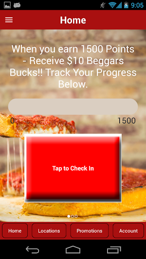 Beggars Pizza Loyalty Screenshot 1