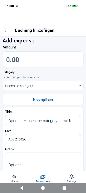 BudgetCheck Screenshot 2