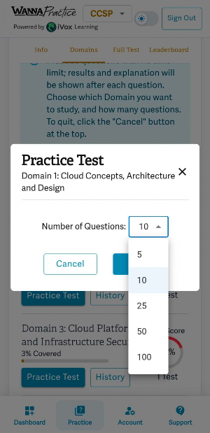 WannaPractice CISSP,CCSP, more Screenshot 3
