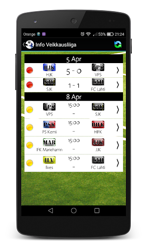 Info Veikkausliiga Screenshot 2