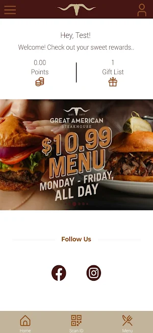 Great American Steakhouse APP Screenshot 1