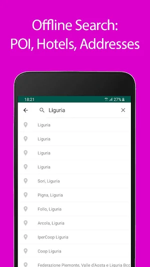 Liguria Offline Map and Travel Guide Screenshot 2