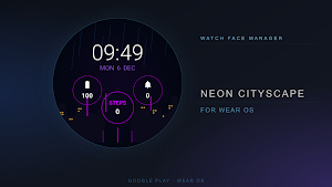Neon Cityscape Watch Face Screenshot 0
