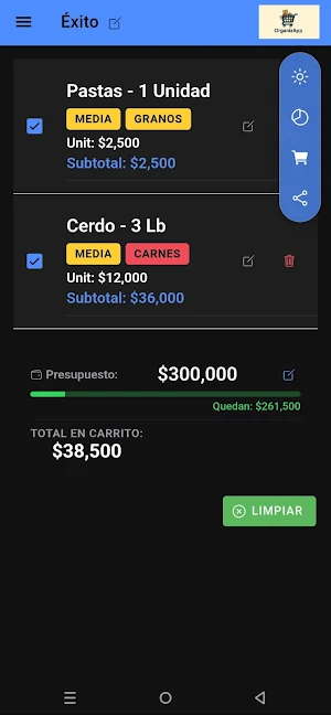OrganizApp: Lista de mercado Screenshot 2