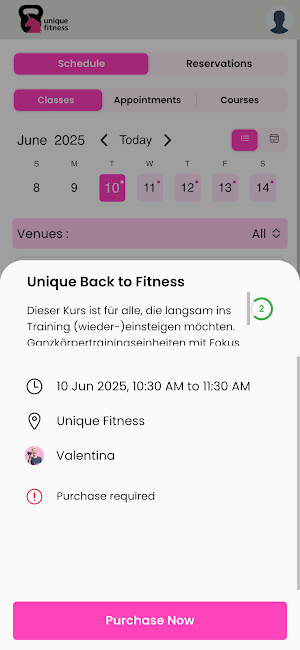 Unique Fitness Screenshot 2