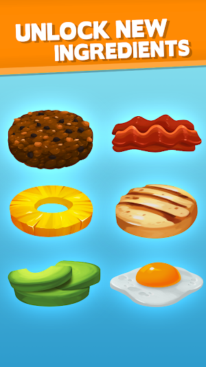 Sky Burger 🍔 Endless Hamburger Stacking Food Game Screenshot 3