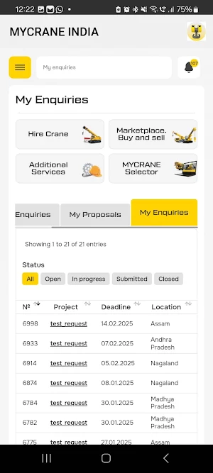 MYCRANE India Screenshot 0