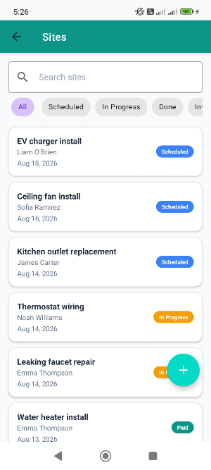 Solar Site Log: PV Installer Screenshot 1