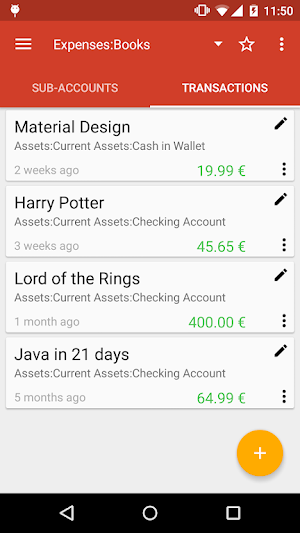 GnuCash Pocket Screenshot 1