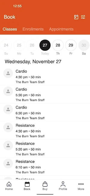 The Burn fitness Club Screenshot 1