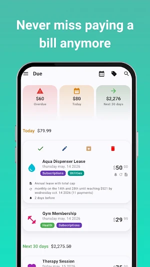 Bills reminder - Veratek Screenshot 0