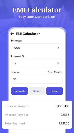 LoanCal - Loan EMI Calculator Screenshot 1