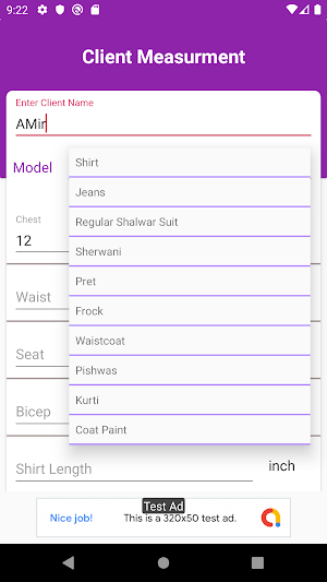 Tailor App Screenshot 1