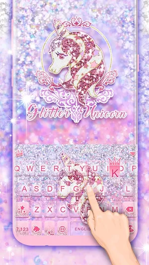Glitter Unicorn Keyboard Theme Screenshot 1