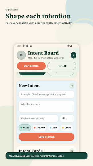 Digital Detox Intent Board Screenshot 0