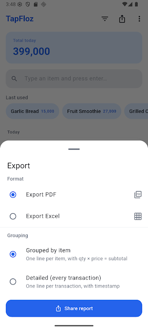 TapFloz: Quick Sales Log Screenshot 3