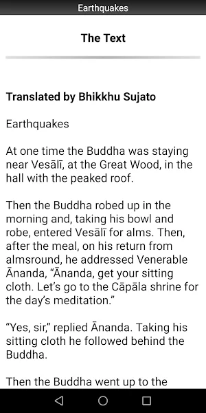 Earthquakes Sutta - Buddhism Screenshot 1