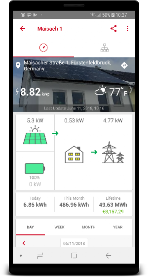 SolarEdge Monitoring Screenshot 1
