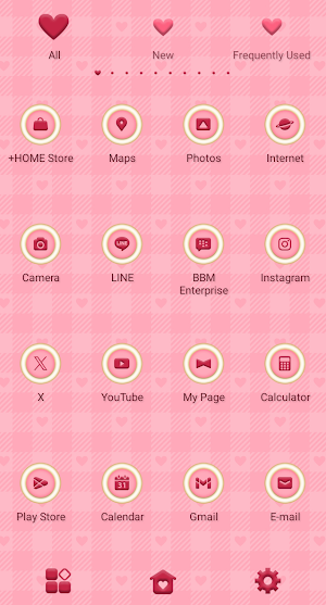 Gingham Hearts Theme +HOME Screenshot 2