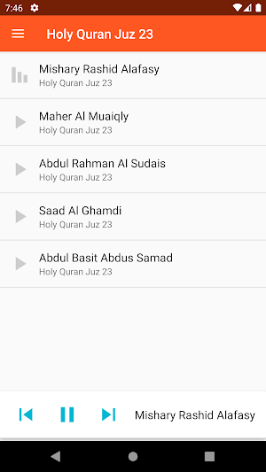 Holy Quran Juz 23 MP3 Screenshot 1