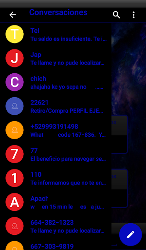 THEME EVOLVESMS SPACE BLUE Screenshot 2