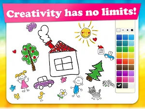 Whiteboard for kids: toddlers draw and color board Screenshot 0