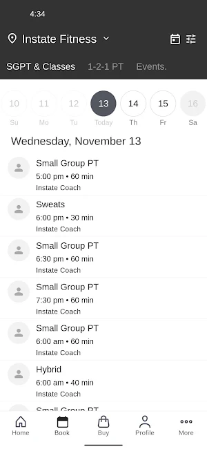 Instate Fitness Screenshot 1