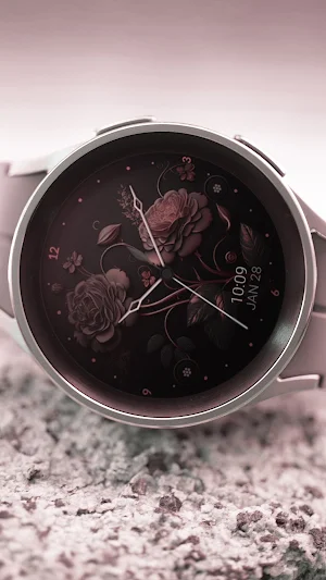 Rose Gold Flowers watch face Screenshot 2