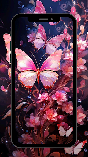 pink butterfly wallpaper Screenshot 1