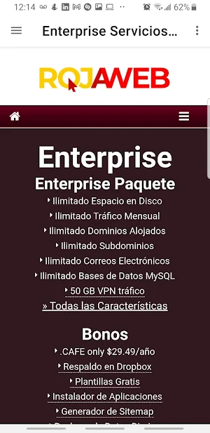 Roja Web -  Servidores Web Screenshot 2