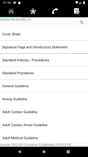 DeSoto Parish EMS Guidelines Screenshot 2