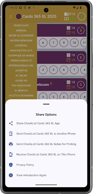 Checklist Cards Fifa 365-XL 25 Screenshot 2