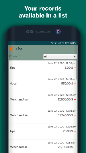 Shopping Expenses Screenshot 2