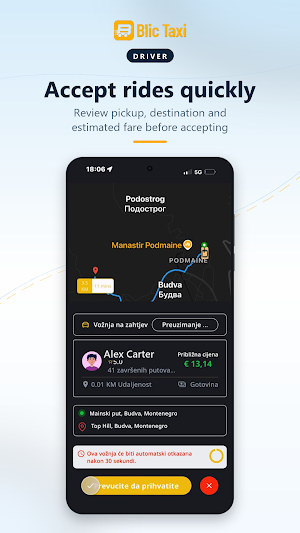 Blic Taxi Driver - Tap & Drive Screenshot 1