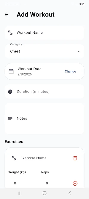 Workout Log Screenshot 2