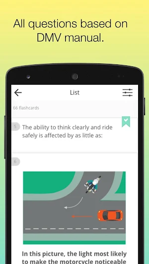 NY Motorcycle Permit DMV Test Screenshot 2