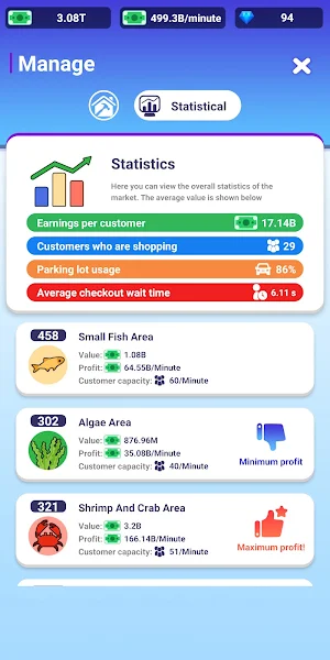 Idle Seafood Market -Tycoon Screenshot 1