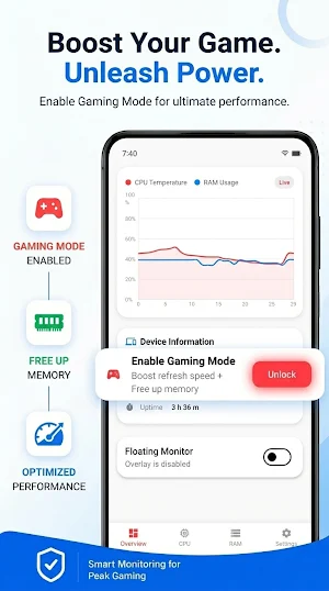 CPU Monitor - Temp & RAM Screenshot 3