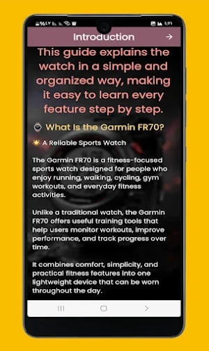 garmin fr70 guide Screenshot 2