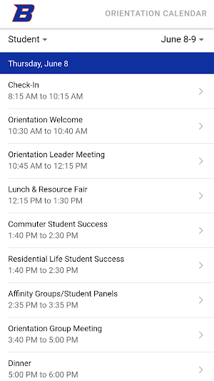Boise State Orientation Screenshot 2